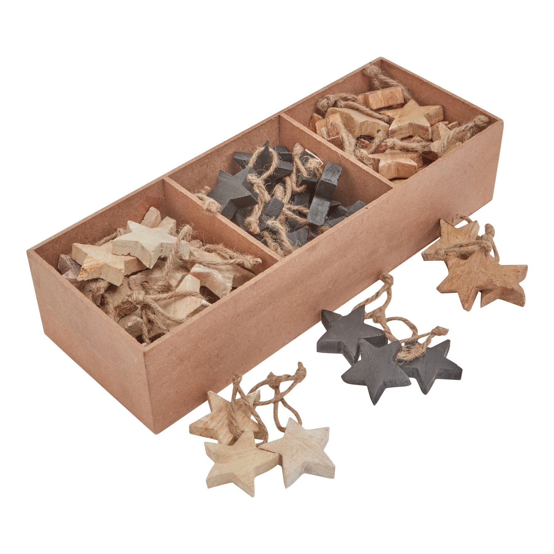 Pack Of 90 Wooden Star Hanging Decorations - Image 2