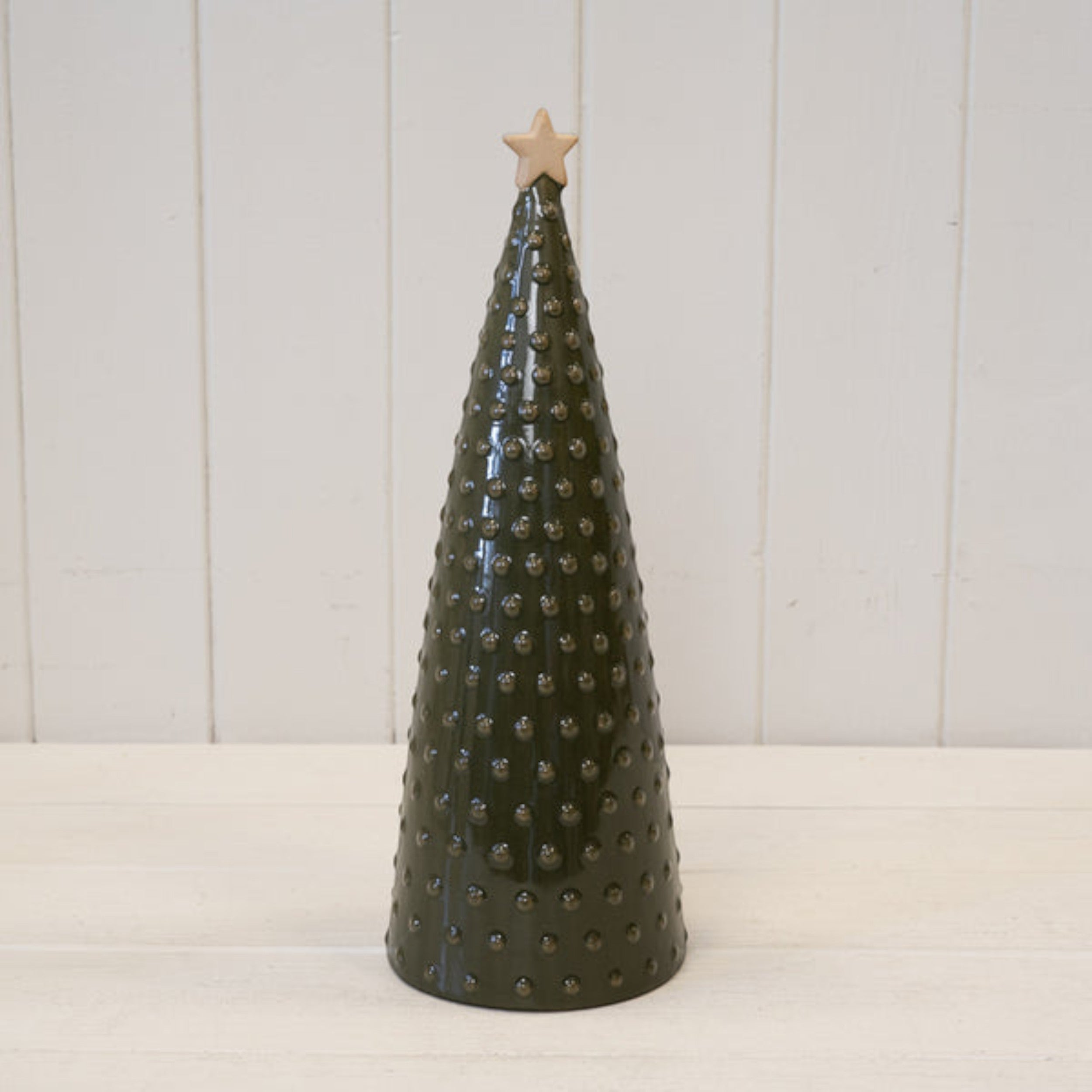 Ceramic Green Pimpled Christmas Tree Large - Image 2