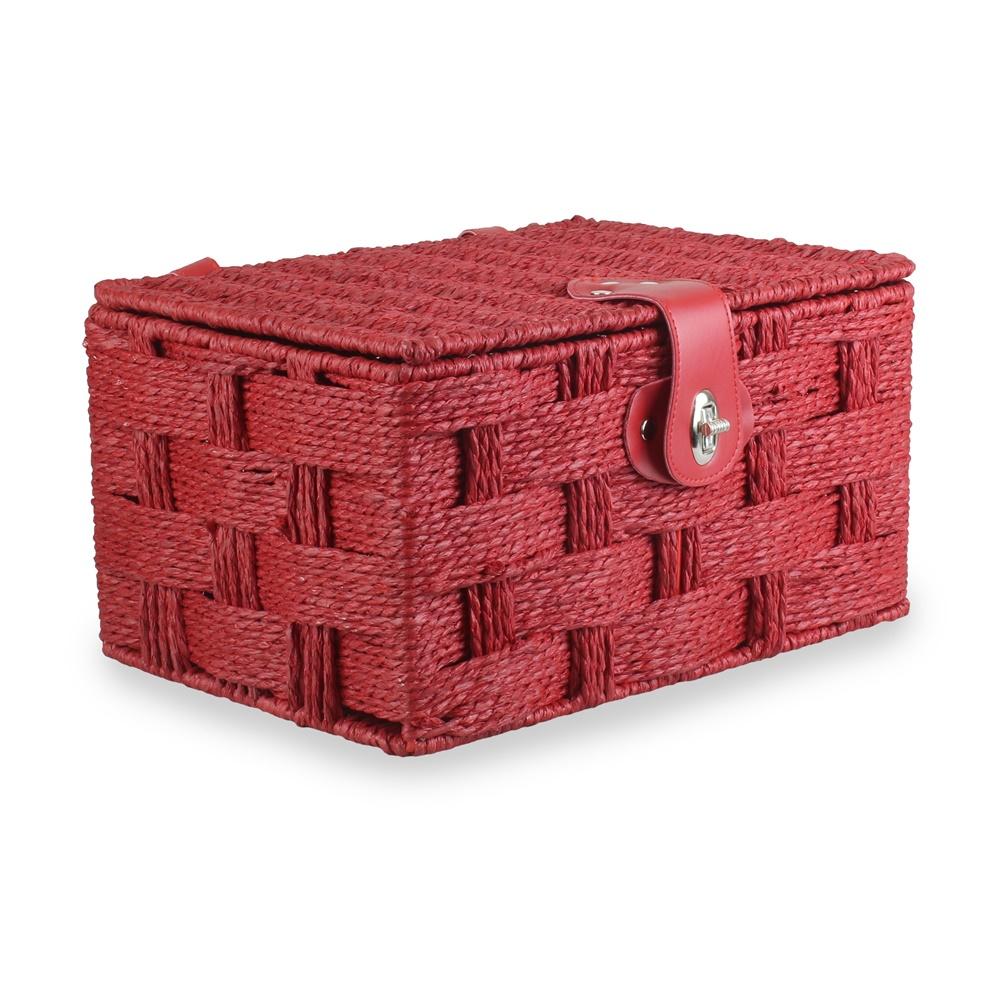 Twisted Red Paper Rope Storage Basket - Image 2