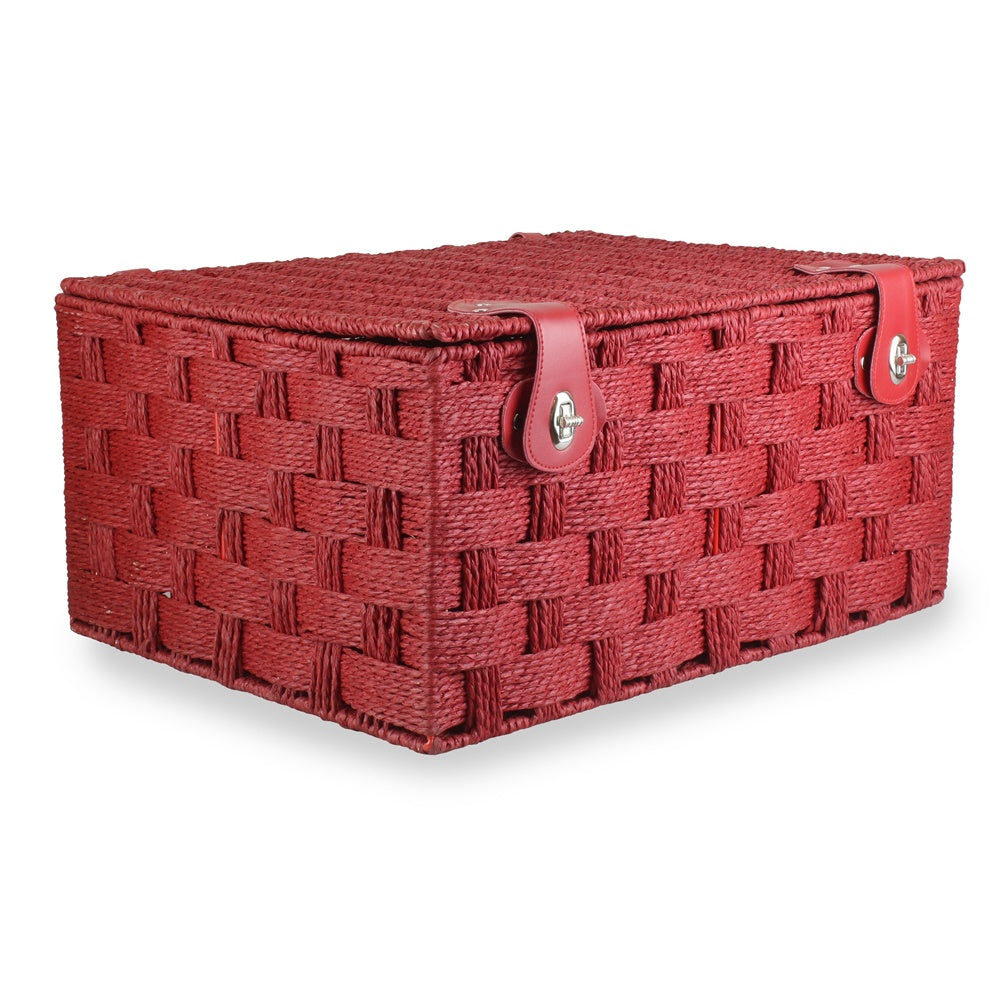 Twisted Red Paper Rope Storage Basket - Image 4