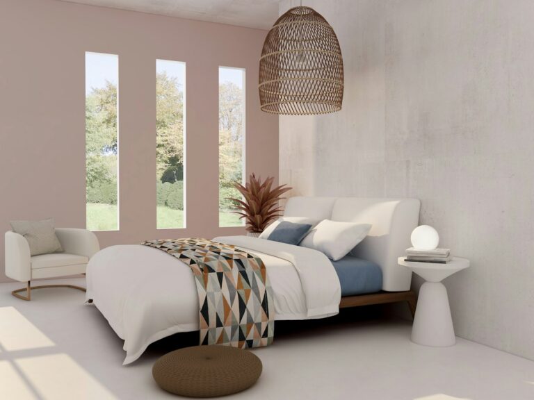 Bedroom with soft linen
